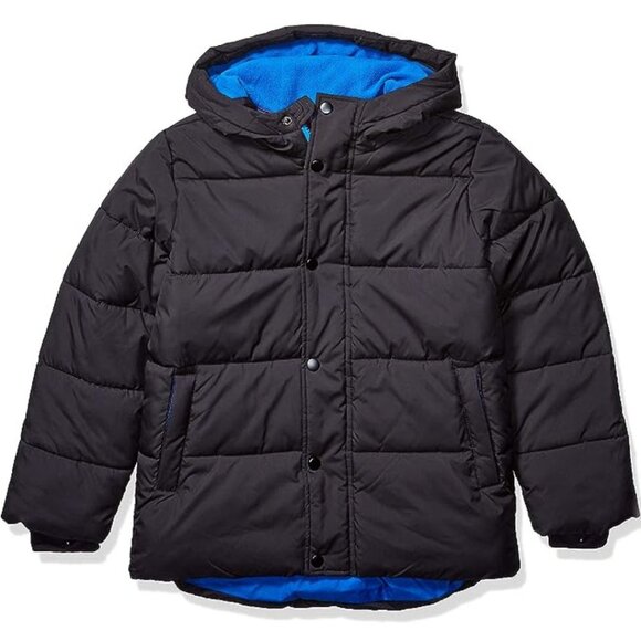AMAZON ESSENTIALS Little Boys Waterproof Winter Black Puffer Jacket XS (4-5) NWT - Picture 1 of 11